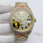N9 Factory Iced Out Rolex Datejust ii 41mm Yellow Gold Swiss Replica Mens Watches 